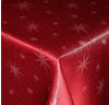 Tischdecke Weihnachten 135 cm Rund Rot Lurex Sterne Weihnachtstischdecken...