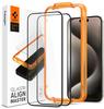 Spigen AlignMaster Schutzfolie kompatibel mit iPhone 15 Pro Max, 2 Stück, Volle