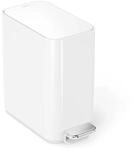 simplehuman CW2102 5 Liter, schmaler Treteimer, wei&szlig;er Stahl