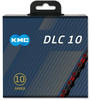 KMC Unisex – Erwachsene 12NR DLC Black DLC10 10-Fach Kette 1/2" x11/128, 116