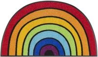 wash+dry Fu&szlig;matte, Round Rainbow 50x85 cm, innen und au&szlig;en, waschbar