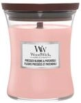 WoodWick Sanduhr Medium Jar Pressed Blooms & Patchouli Duftkerze f&uuml;r Zuhause und