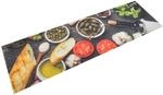 vidaXL K&uuml;chenteppich Waschbar Wein & Essen 45x150 cm Samt