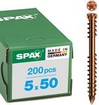SPAX Terrassenschraube aus Edelstahl rostfrei A2, 5,0 x 50 mm, 200 St&uuml;ck,...