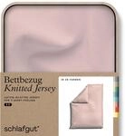 schlafgut Knitted Jersey Bettw&auml;sche 155x220cm Bettdecke Bezug einzeln, Purple...