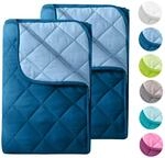 wometo 2er Set Microfaser Sommer Steppbett 155x220 Oeko-TEX blau 95&deg;