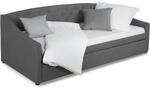 Homestyle4u Polsterbett 90x200 mit Bettkasten, Ausziehbar, Grau | Tagesbett &
