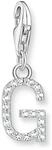 THOMAS SABO Charm-Anh&auml;nger Buchstabe G mit wei&szlig;en Steinen Silber 925...