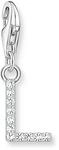 THOMAS SABO Charm-Anh&auml;nger Buchstabe L mit wei&szlig;en Steinen Silber 925 Sterlingsilber
