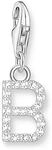 THOMAS SABO Charm-Anh&auml;nger Buchstabe B mit wei&szlig;en Steinen Silber 925...