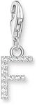 THOMAS SABO Charm-Anh&auml;nger Buchstabe F mit wei&szlig;en Steinen Silber 925...
