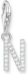 THOMAS SABO Charm-Anh&auml;nger Buchstabe N mit wei&szlig;en Steinen Silber 925...