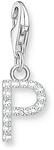 THOMAS SABO Charm-Anh&auml;nger Buchstabe P mit wei&szlig;en Steinen Silber 925...