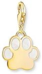 THOMAS SABO Charm-Anh&auml;nger Hundepfote mit wei&szlig;er Kaltemaille vergoldet 925