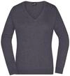 James & Nicholson Damen V-Pullover - Leichter Strickpullover in hochwertiger