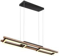 GLOBO H&auml;ngeleuchte Esszimmer schwarz Holz Optik H&auml;ngelampe Wohnzimmer LED...