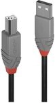 Lindy 36675 5m USB 2.0 Typ A an B Kabel, Anthra Line Anthrazit
