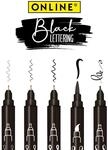 Online 5x Fineliner Schwarz wasserbest&auml;ndig | mit Brush Pen, Fineliner-Spitzen und