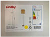 Lindby Textil Stehlampe weiß, Stehleuchte Stoff Lampenschirm, mit Fußschalter...
