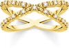 THOMAS SABO Damen-Ring vergoldet Kugeln mit weißen Steinen TR2318-414-14-52