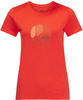 Jack Wolfskin Damen Crosstrail Graphic W T Shirt Shortsleeve, Tango Orange, XXL EU