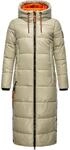 Navahoo Damen warmer Winter Steppmantel mit Kapuze Schmuseengel Pebble Grey Gr. L