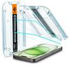 Spigen Glas.tR EZ Fit Schutzfolie kompatibel mit iPhone 15 Plus, 2 Stück,...