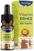 Vitamin D3 K2 Tropfen für Kinder - 25µg Vitamin K (K2VITAL® von Kappa) & 500...