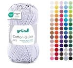 Gr&uuml;ndl Wolle Cotton Quick uni H&auml;kelgarn 1 Kn&auml;uel 50 g, Hellgrau | d&uuml;nne Wolle zum