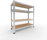 shelfplaza Home 100x100x40cm Schwerlastregal verzinkt mit 4 B&ouml;den x 175kg 