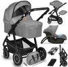 LIONELO BIANKA Kinderwagen 3 in 1 bis 22 kg Babywanne Autositz Zusammenlegbar,
