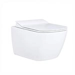 Creavit Design RimOff H&auml;nge WC mit Taharet Edelstahl-D&uuml;se (Bidet) Wei&szlig;