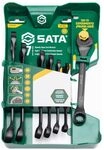 SATA ST47530 7-teiliges metrisches X6-Gabel-Ratschenringschl&uuml;ssel-Set mit hellem,