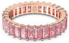 Swarovski Matrix Ring, Rosé Vergoldeter Damenschmuck mit Strahlenden Rosa Swarovski