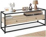 tectake&reg; Industrial Lowboard, Kommode mit Schubladen, TV Schrank Regal mit Glas