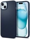 Spigen iPhone 15 H&uuml;lle Liquid Air -Navy Blue | Air Cushion Tech, Sound Tunnel...