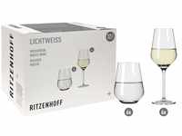 Ritzenhoff 6111012 Weißwein- und Wasserglas Set – Serie Lichtweiss 12 Stück, für