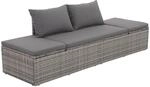 vidaXL Sonnenliege Poly Rattan Grau Gartenliege Liegestuhl Relaxliege Liege