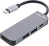 InLine® Multifunktions-Hub USB 3.2 Gen.1, 2X USB-A 5Gb/s + HDMI 4K/30Hz + USB...