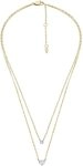 Fossil Sadie Damen-Edelstahl-Halskette mit Karabinerverschluss, Gold- und Silberton