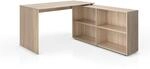 Vicco Eckschreibtisch FlexPlus, Sonoma, 137 x 60 cm, mit offenem Regal und Variabler