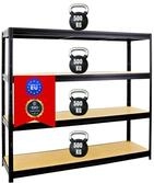 PROREGAL Schwerlastregal Dino Extra Breit 180x180x60 cm Fachlast 500kg Schwarz,