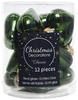 Christbaumschmuck Herzen Glas 4cm x 12 Stück Weihnachtskugeln piniengrün