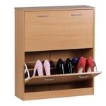 Wohnling Schuhkipper Kiel Buche matt 2 F&auml;cher 75 x 87 x 24 cm, Design