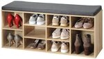 Kesper Schuhschrank mit Sitzkissen, Material: Faserplatte, Ma&szlig;e: B103,5 x H48 cm x