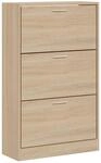vidaXL Schuhschrank Sonoma-Eiche 63x24x103 cm Holzwerkstoff