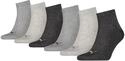 PUMA 6er Pack Unisex Quarter Plain Sportsocken 6P ECOM, 43-46, Grau