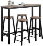 SoBuy Essgruppe Esstisch Set 5-teilig mit 4 St&uuml;hlen, robust, 120x100x40cm