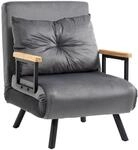 HOMCOM Schlafsessel 4 in 1 mit Schlaffunktion 183 x 63 cm Dunkelgrau