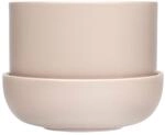 Iittala Nappula Blumentopf mit Untertasse aus Keramik in der Farbe Beige, Ma&szlig;e: 17cm